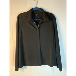 Also Known As Womens Small Zip Up Matte Jersey Jacket Black Athleisure Work Out